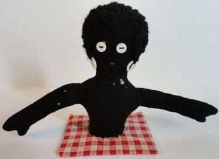 Black Half Doll Handmade Cloth Body C.  1930 