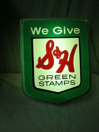 S & H Green Stamp Advertising Double Sided Lighted Sign