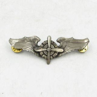 Vintage Us Army Air Forces Wwii Flight Engineer Wing Badge Pin 3x1 "