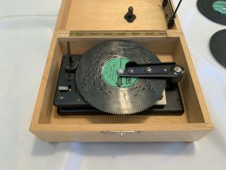 Vintage Thorens Swiss Music Box With 10 Metal Discs / See Video