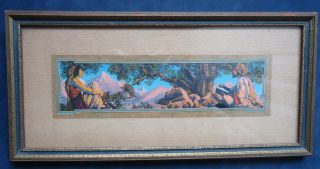 Maxfield Parrish - Rubiyat - Framed Lithograph Box Top From 1916 Crane 