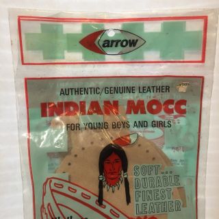 Arrow Handicraft Indian Moccasin Kit Leather Kids Set Vtg 2