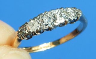 Antique Art Deco Platinum 5 Stone Diamond 18ct Ring
