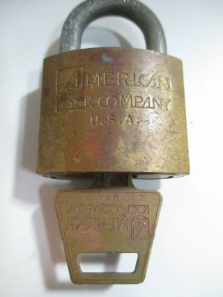 Vintage American Lock Company U.  S.  A.  Padlock With Key