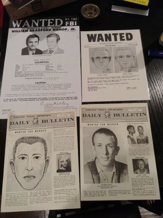 Authentic Wanted Posters: Zodiac,  Richard Speck,  William Bradford Bishop