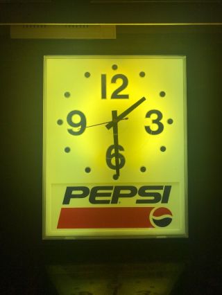 Vintage Pepsi Lighted Wall Clock