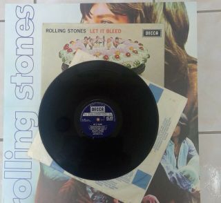 The Rolling Stones Let It Bleed Rare (boxed Decca Label) Uk Stereo Lp,  Poster