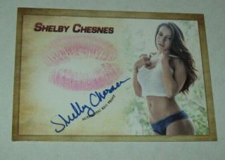 2019 Collectors Expo Playboy Model Shleby Chesnes Autographed Kiss Print Card