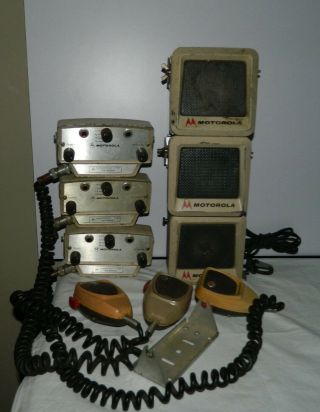 3 Vintage Motorola Mocom 70 Fm Radio Control Heads Speakers Police/fire Radio