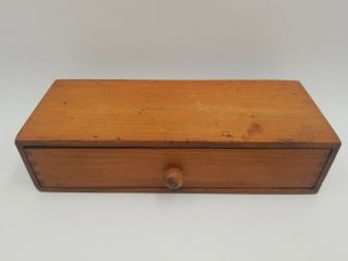 Antique Wood Farmhouse Sliding Drawer Wooden Candle Box