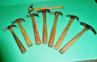 Eight Vintage,  Small Claw Hammers - Brad,  Farrier 