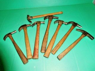 Eight Vintage,  Small Claw Hammers - Brad,  Farrier ' s,  Blacksmith Made - Plumb,  Worth 2
