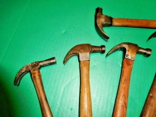 Eight Vintage,  Small Claw Hammers - Brad,  Farrier ' s,  Blacksmith Made - Plumb,  Worth 3