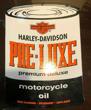 Harley Davidson Pre - Luxe Oil Can Vintage Porcelain Sign 30 X 25 Inches