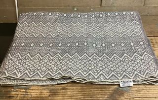 Amana Woolen Mill Wool Lap Blanket Gray / Off White 58” X 36”