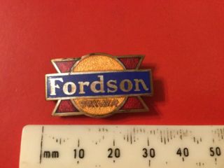 Vintage Fordson Tractor Type Enamel Badge,  Numbered On Back,  Early Type,  Scarce.