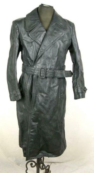 Ww2 Wwii German Army Luftwaffe Officer Leather Field Coat Greatcoat