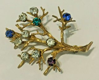 Vintage 14k Yellow Gold " Tree Of Life " Brooch,  Signed Ch - 10.  81g