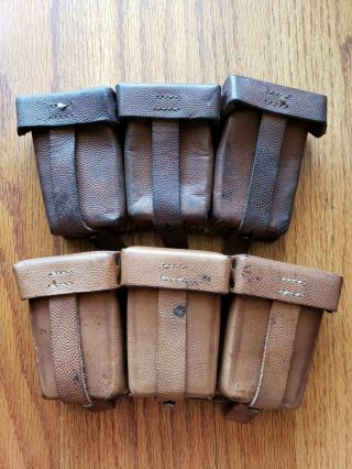 Wwii German K98 Ammo Pouches - Matching Pair Tan