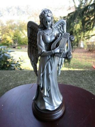 Vintage Enesco Plastic Christmas Angel Figurine Music Box 2.  5” X 6.  5”