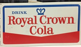 Vintage Metal " Drink Royal Crown Cola " Sign - Rc Cola Soda