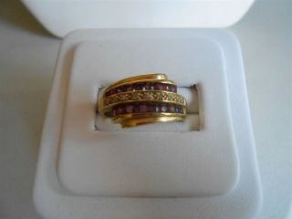 Stunning Ruby & Diamond Ring 14kt Gold