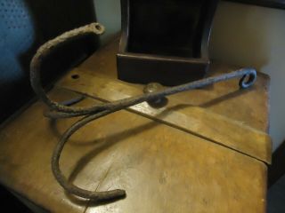 Antique Primitive Hand - Forged Wrought Iron Grappling Well Bucket Hook Blacksmith