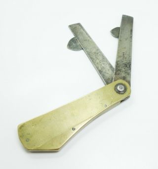 Antique 19c Borwick Brass Medical Double Blade Fleam Bloodletting Tool