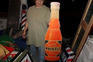 Vintage 1940 ' s Whistle Orange Soda Pop Bottle Gas Station 31 