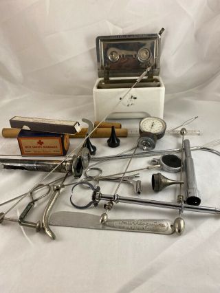 Antique Vintage Surgical Medical Tools Equipment Dr.  Home Office Interesting