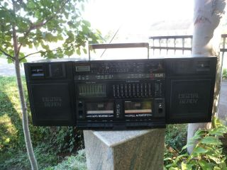 Vintage Klh 510 Am/fm Stereo Boombox Ghettoblaster Radio Dual Cassettes Large