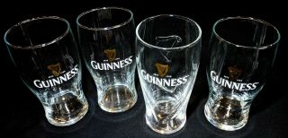 4 Guinness Irish Stout 20oz Embossed Gravity Glass (1) & (3) Etched Beer Glasses