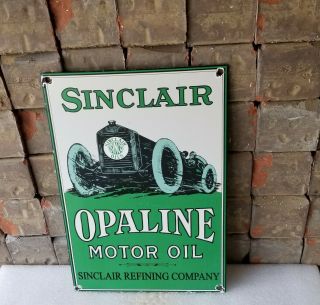Vintage Sinclair Gasoline Porcelain Gas Oil Service Station Metal Ad Pump Sign