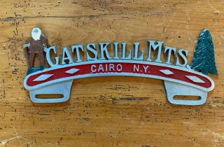 License Plate Topper Vintage - Catskill Mts.  - Cairo N.  Y.