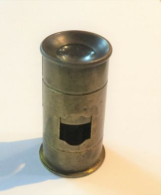 Antique Brass Barrel Field Pocket Microscope Vintage Specimen Early