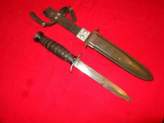 Ww2 Us M3 Trench Knife (imperial) W/ Unmodified M8 Scabbard (bm Co. )