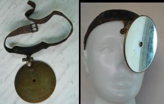 19c.  Antique Medical Dr Ziegler Head Mirror Reflector