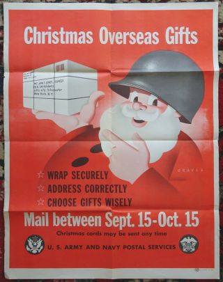 World War Ii Wwii United States Poster Christmas Overseas Gifts