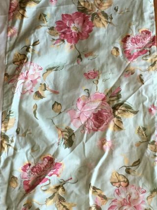 Laura Ashley Applemint King Bed Skirt Bedskirt 14 1/2 " Drop Green Pink Floral
