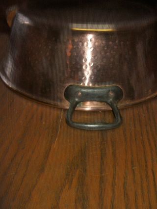 VINTAGE FRENCH HAMMERED COPPER PRESERVING JAM PAN MIXING BOWL STAMPED 3