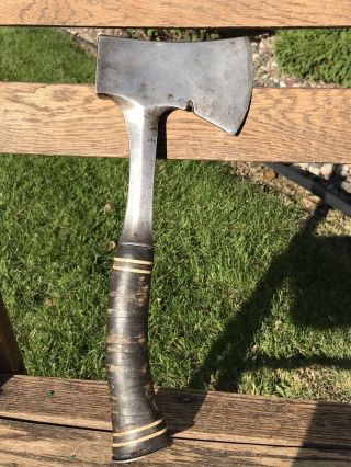 Vtg Estwing Hatchet Small Axe Leather Wrapped Handle Usa Made