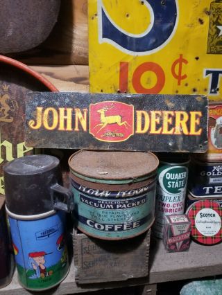 Vintage Old John Deere Metal Sign Gas Station General Store Farm Barn