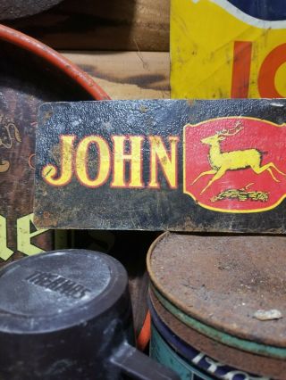 vintage old John Deere metal sign gas station general store farm barn 3