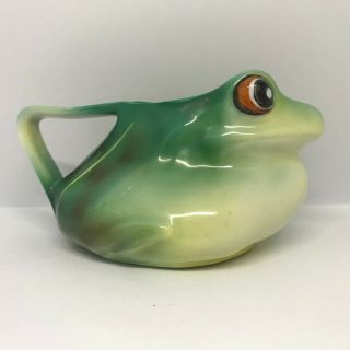 Vintage Royal Bayreuth Large Green Frog Handled Milk Pitcher/creamer