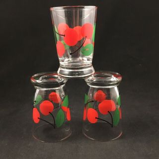 Vintage Barware Cherry Juice Glass Cups Garnish Libbey Child Glass