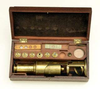 C.  19th Early Drum Brass Microscope (c.  1825)