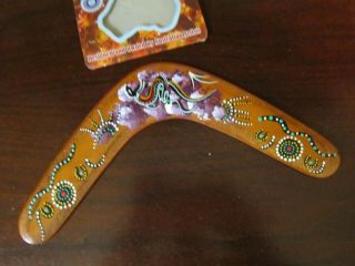Aboriginal Art 12” Returning Boomerang Australia Hand Made And Painted