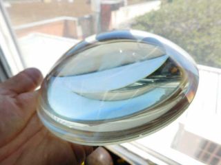 Large Antique 15cm 1 Kilo Plano Convex Glass Magnifying Lens 1900s