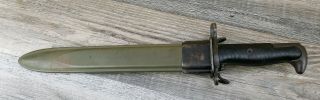 Wwii Us M1 Garand Rifle Bayonet & Scabbard - Uc / Uos - Utica Cutlery 1942