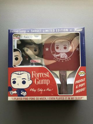 Funko Pop Forrest Gump Vinyl Figure 770 & Ping Pong Paddle Set In Hand